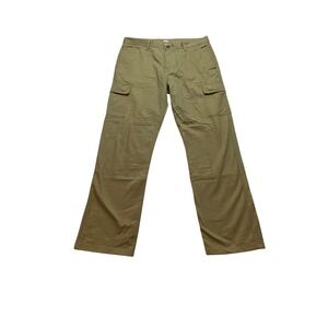 Katin Mens Cargo Pants Olive Green Herringbone Straight Leg Size 36X34